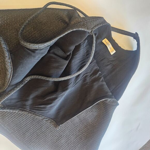 Abercrombie and Fitch Textured Mini Dress Black Size XS LBD Skater Fit n Flare - Picture 7 of 10